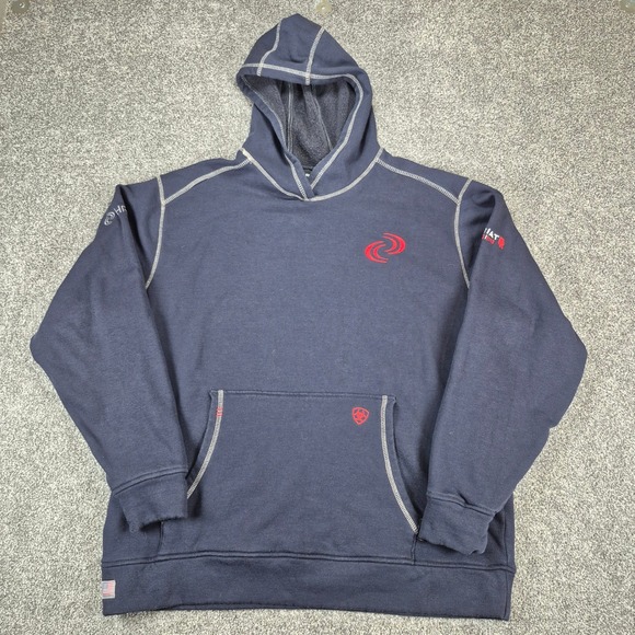 Ariat Other - Ariat FR Hoodie Mens XL Navy Blue Polartec Flame Resistant CAT 2 Workwear